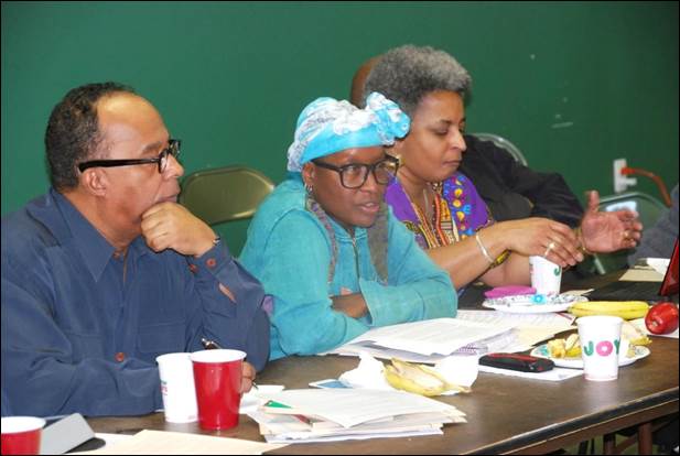 Tony Monteiro with Shafeah Mbalia and Kathy Knight, both from Black Workers for Justice.